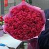 Букет 51 розовая роза с лентами R143